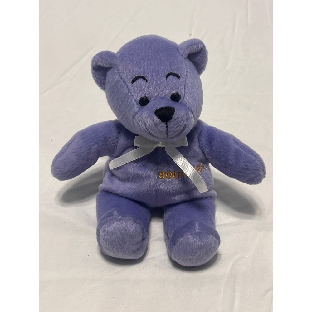 Southwest Airlines Purple Plush Teddy Bear Baron Travel Airplane Collectible 7"